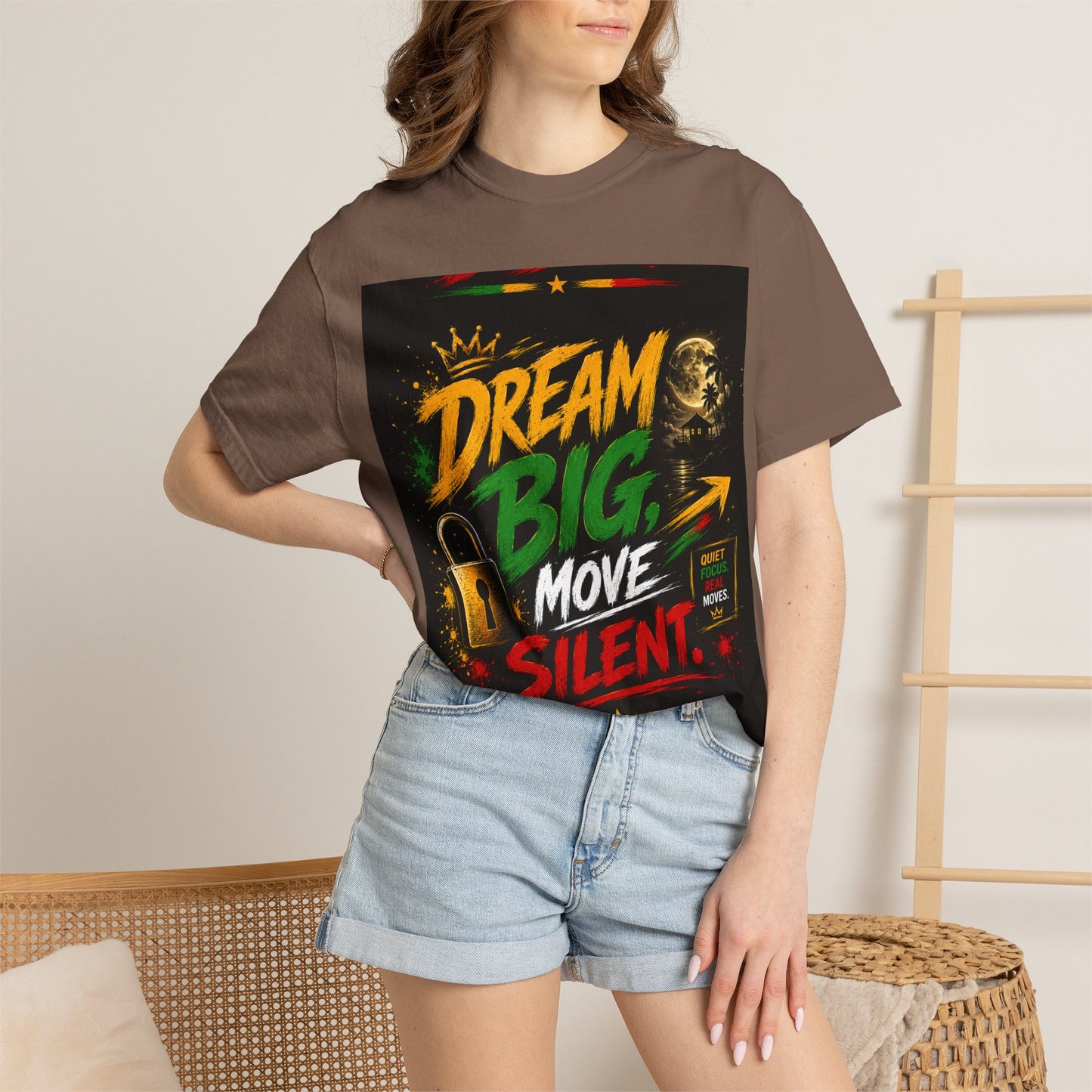 Dream Big Move Silent graphic tee | Inspirational Quote T-Shirt