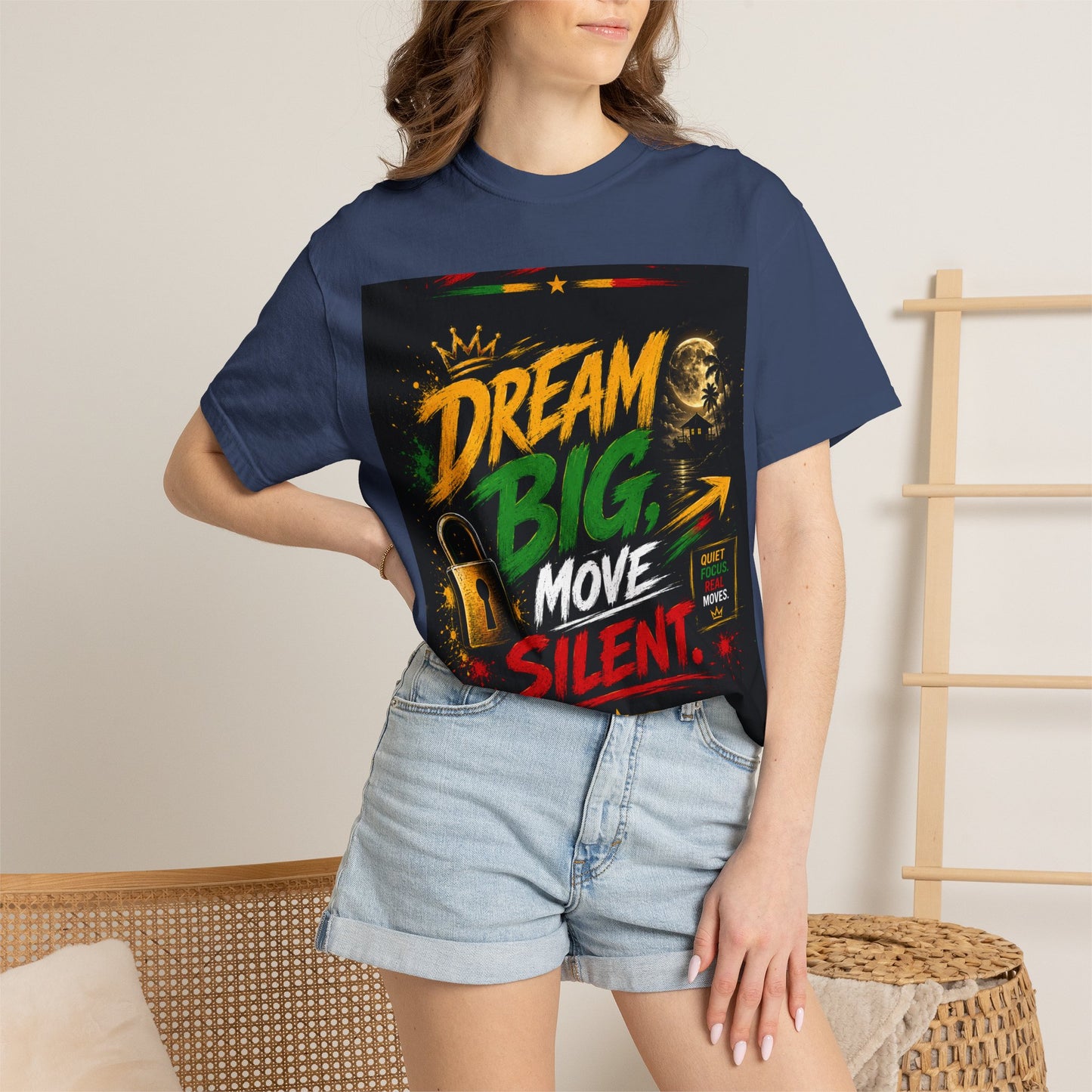 Dream Big Move Silent graphic tee | Inspirational Quote T-Shirt