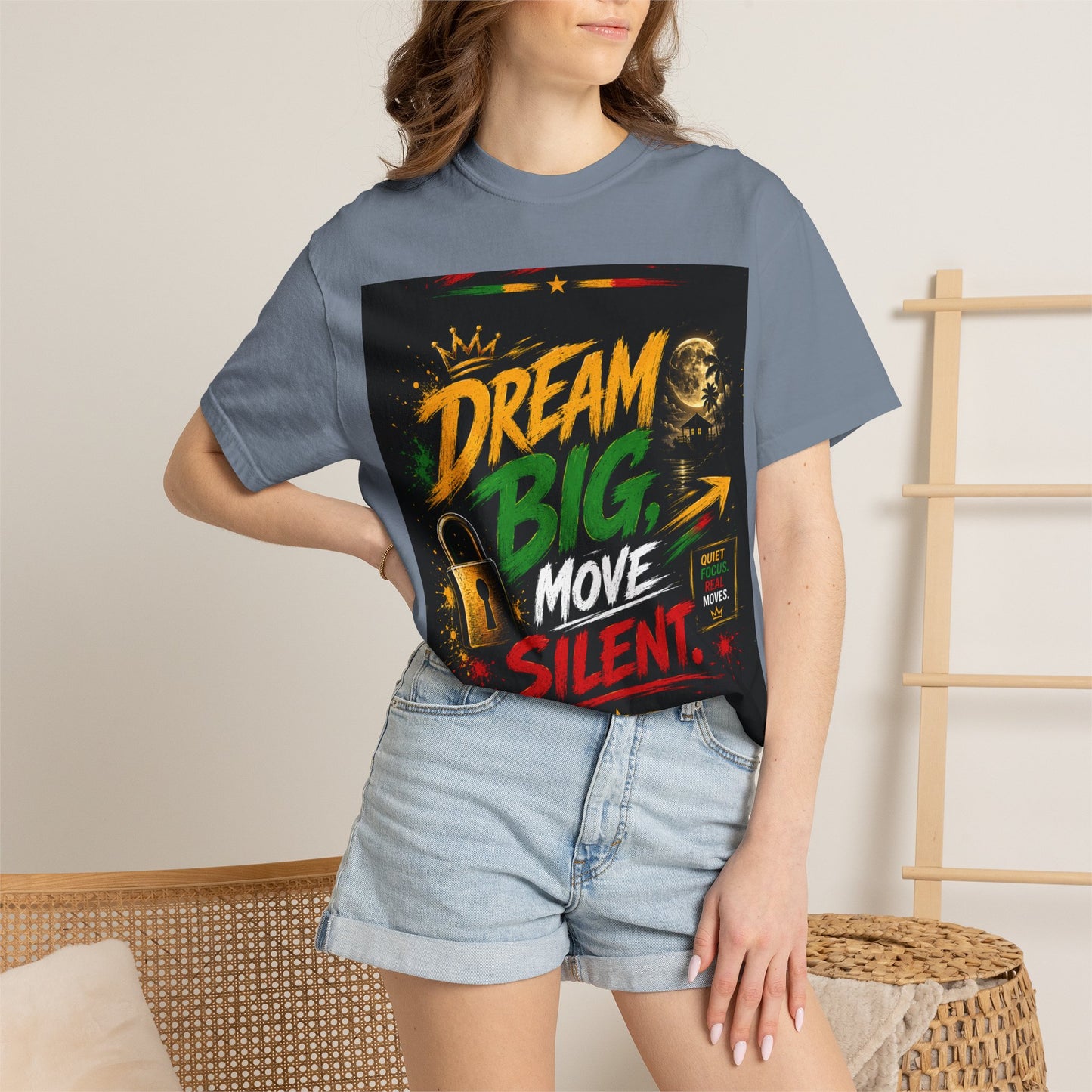 Dream Big Move Silent graphic tee | Inspirational Quote T-Shirt