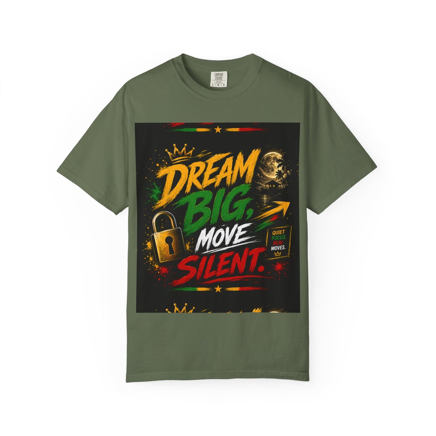Dream Big Move Silent graphic tee | Inspirational Quote T-Shirt